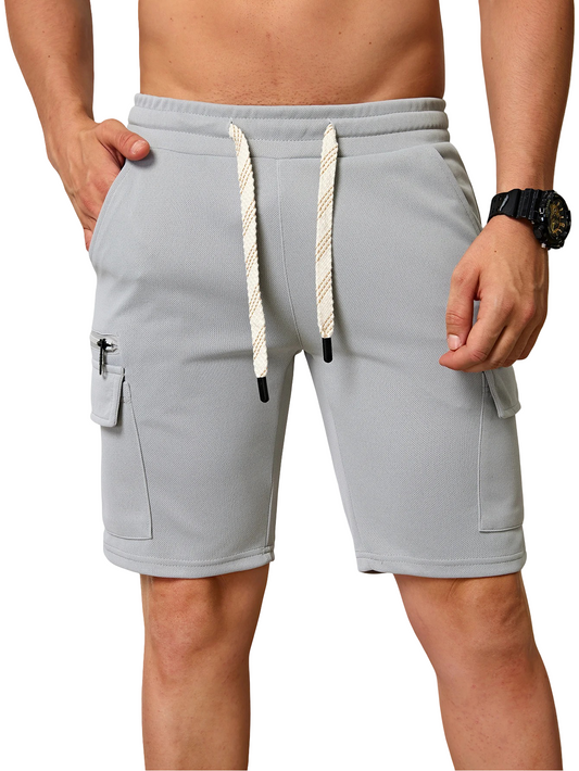 Bermuda deportiva para hombre con bolsillos y cordón ajustable en la cintura