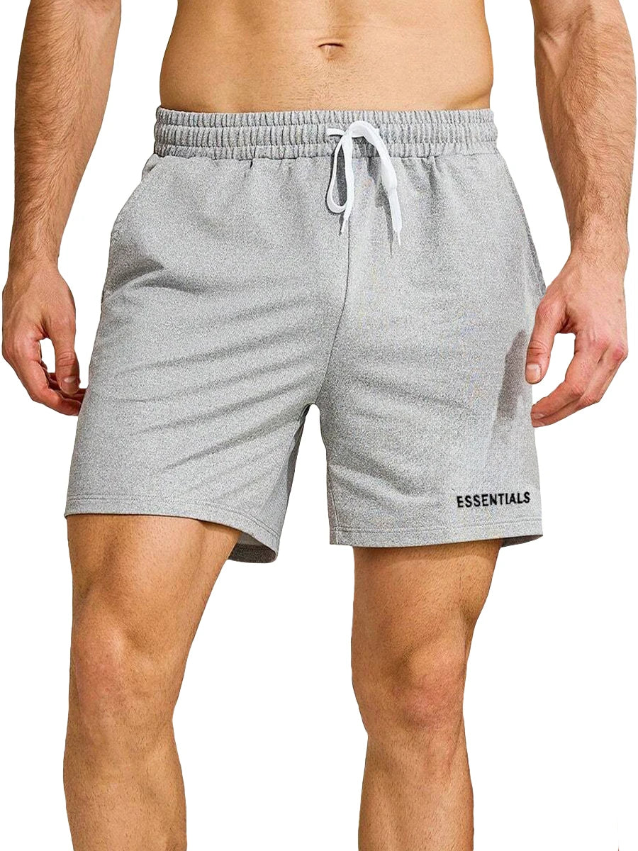 Shorts deportivos para hombres, informales con bolsillos laterales y cordón