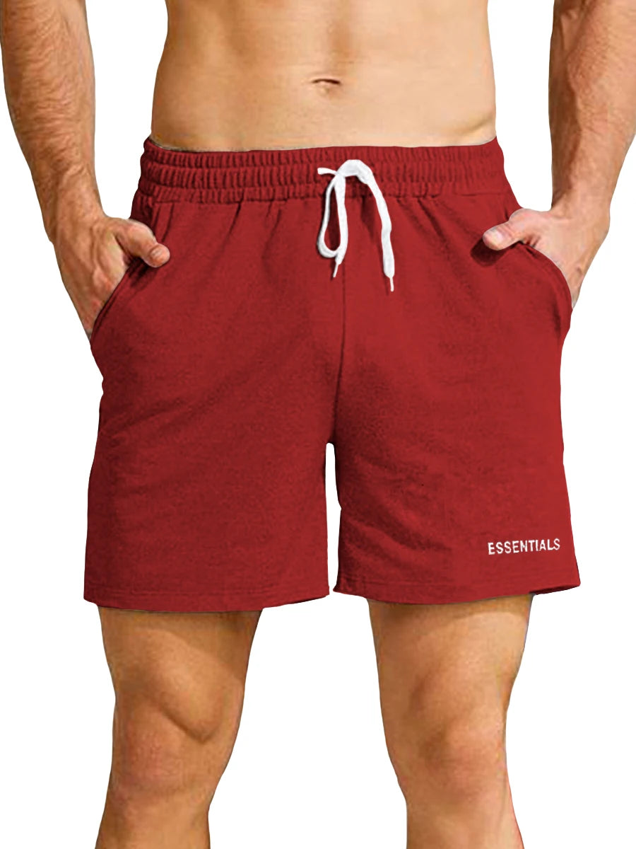 Shorts deportivos para hombres, informales con bolsillos laterales y cordón