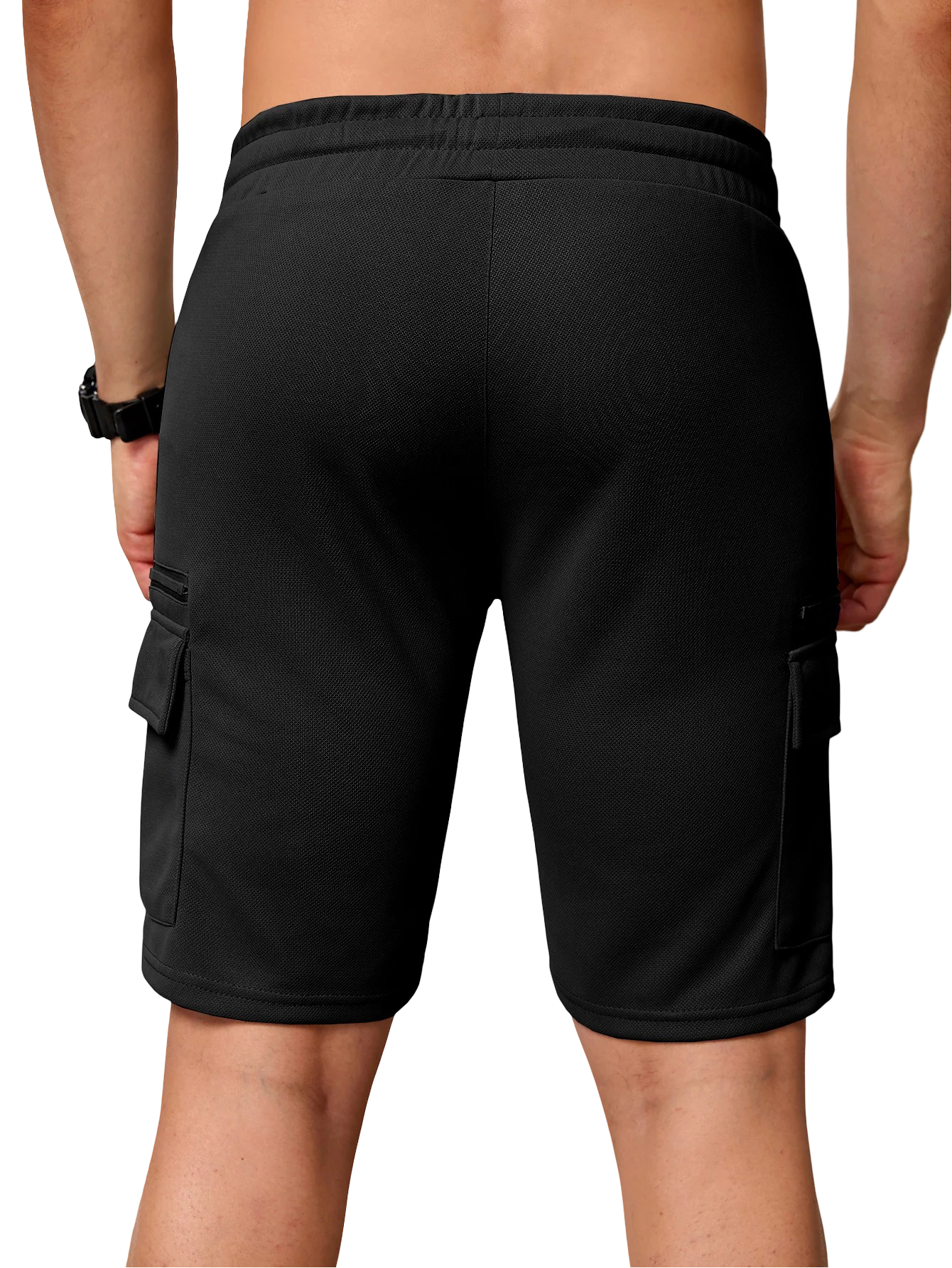 Bermuda deportiva para hombre con bolsillos y cordón ajustable en la cintura