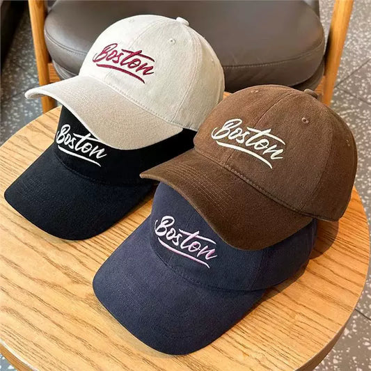 Gorra depotiva con bordado de letras, color liso, ligera, ajustable, unisex
