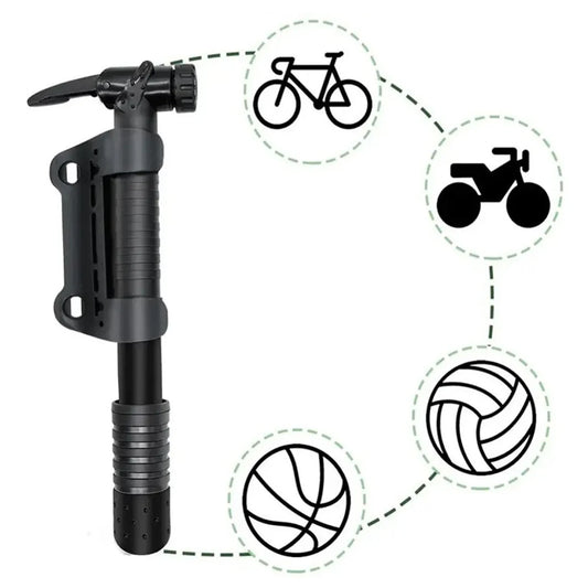 Bomba neumática manual para neumáticos de bicicleta, motocicleta, portátil, de viaje con mini luz