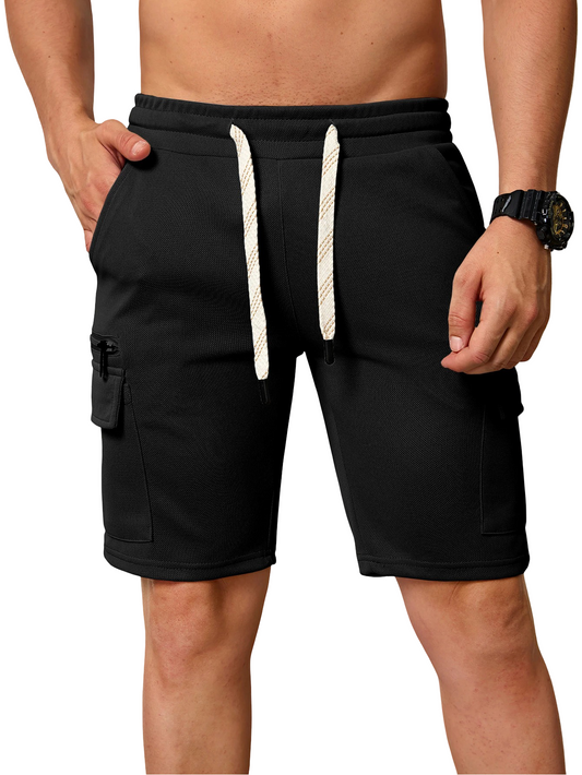 Bermuda deportiva para hombre con bolsillos y cordón ajustable en la cintura