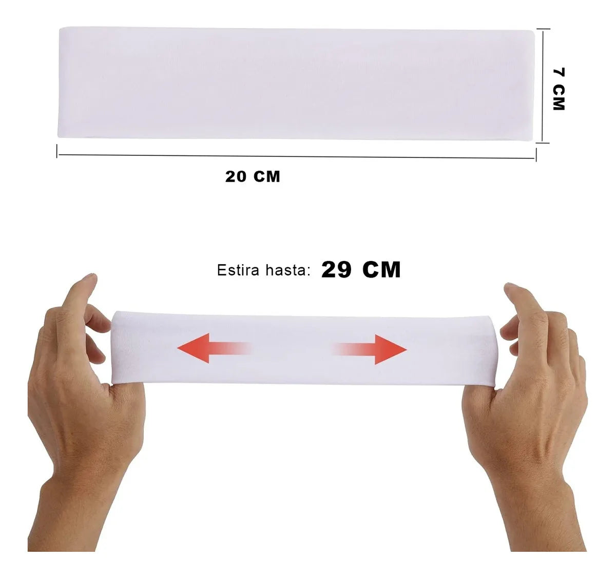 Diadema deportiva Valerina de algodón para el cabello 12 piezas