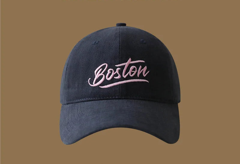 Gorra depotiva con bordado de letras, color liso, ligera, ajustable, unisex