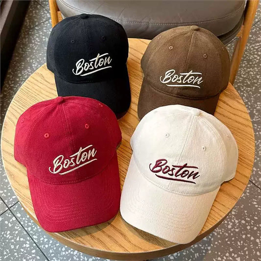 Gorra depotiva con bordado de letras, color liso, ligera, ajustable, unisex