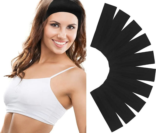 12 bandas para el cabello de algodón negro Sport Valerina diadema