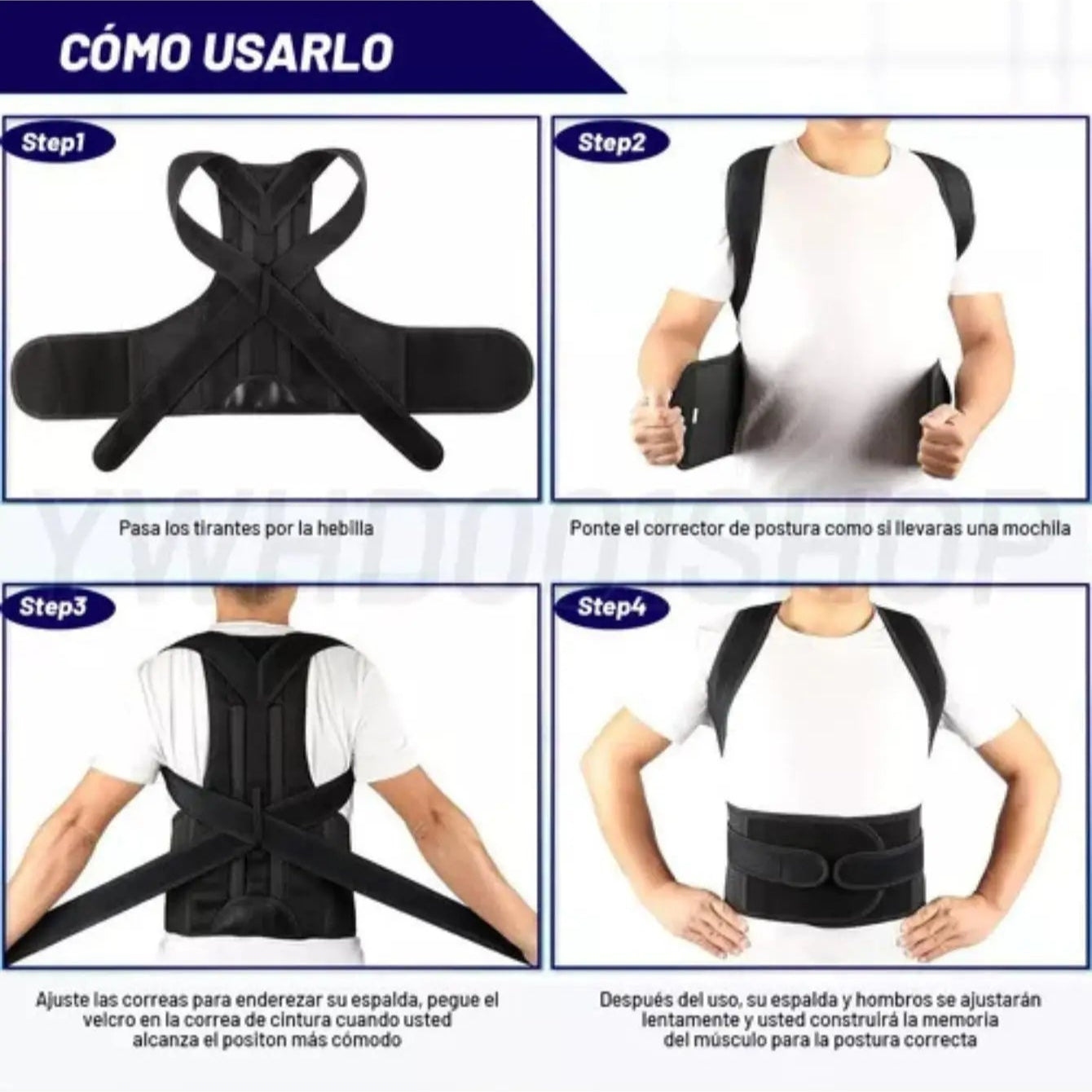 Unisex adjustable posture corrector belt