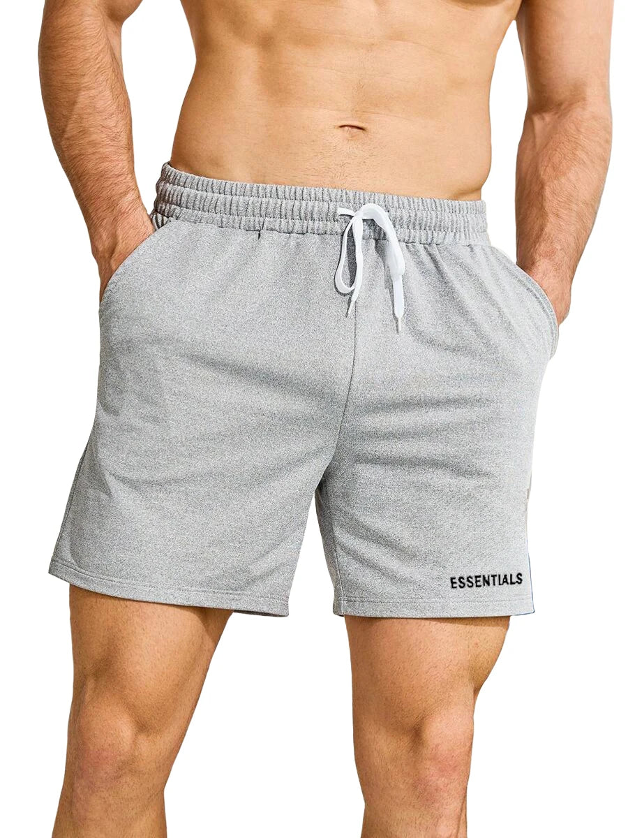 Shorts deportivos para hombres, informales con bolsillos laterales y cordón