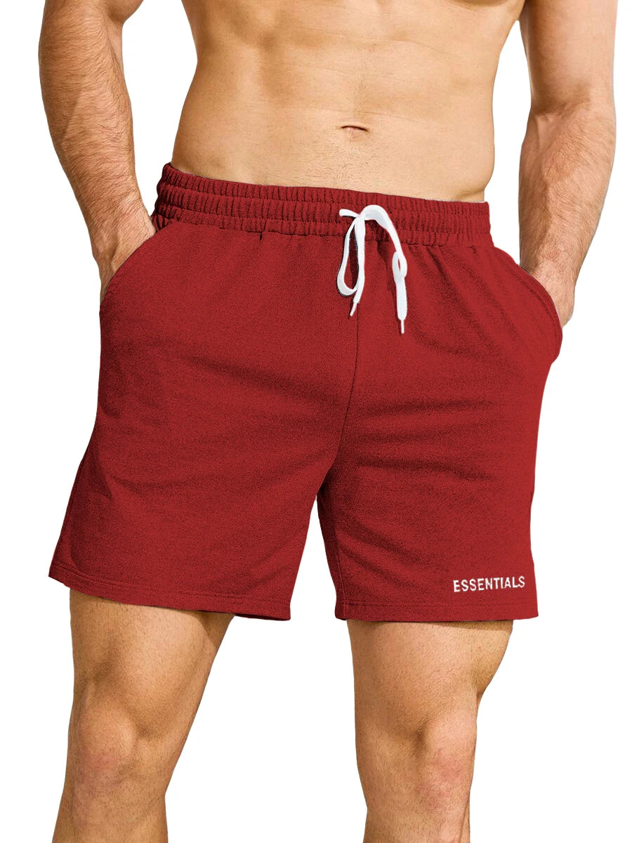 Shorts deportivos para hombres, informales con bolsillos laterales y cordón