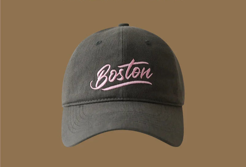 Gorra depotiva con bordado de letras, color liso, ligera, ajustable, unisex