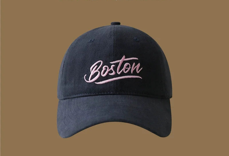 Gorra depotiva con bordado de letras, color liso, ligera, ajustable, unisex