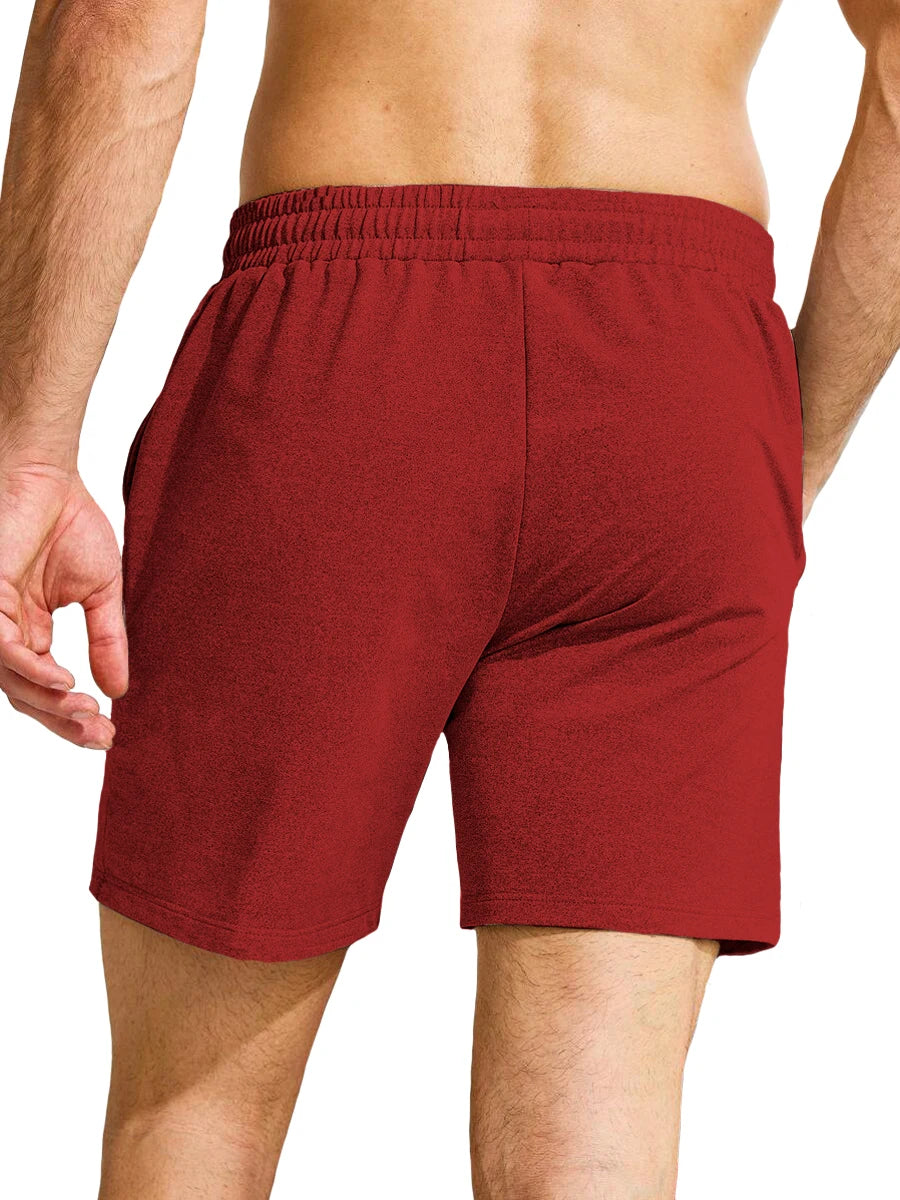 Shorts deportivos para hombres, informales con bolsillos laterales y cordón