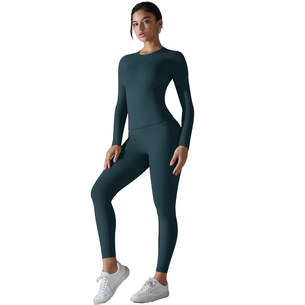 Conjunto deportivo de 2 piezas para mujer con control de abdomen leggings adelgazantes