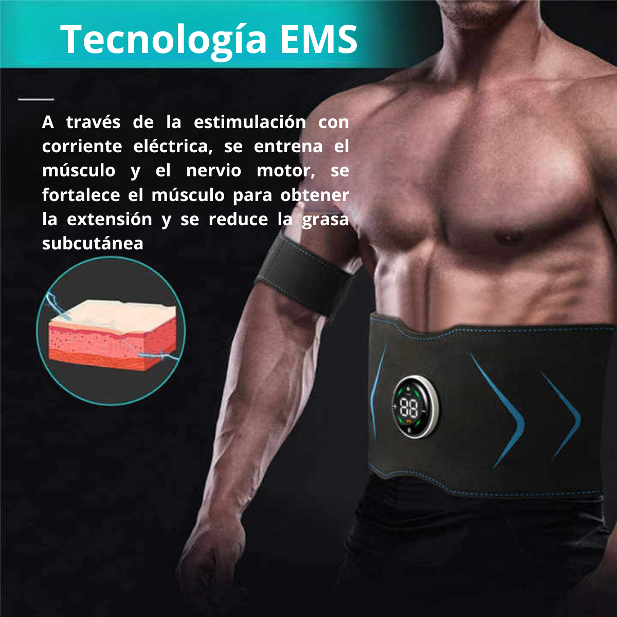 Abdominal trainer with electrostimulation (EMS)