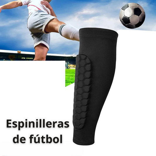 2 espinilleras de fútbol, funda de compresión para pantorrillas con almohadillas de panal