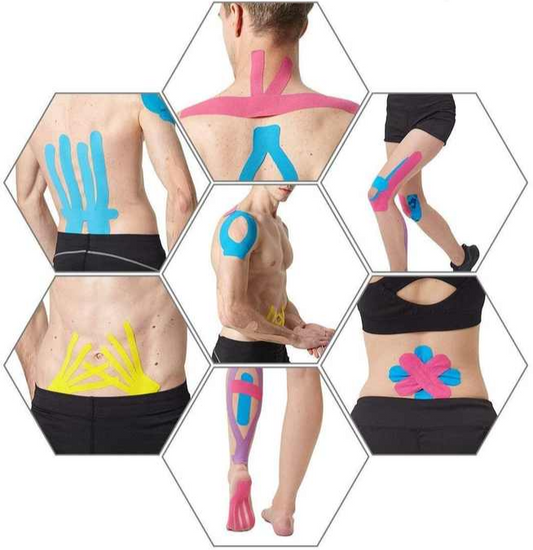 Elastic kinesiology tape for athletic recovery and muscle pain relief