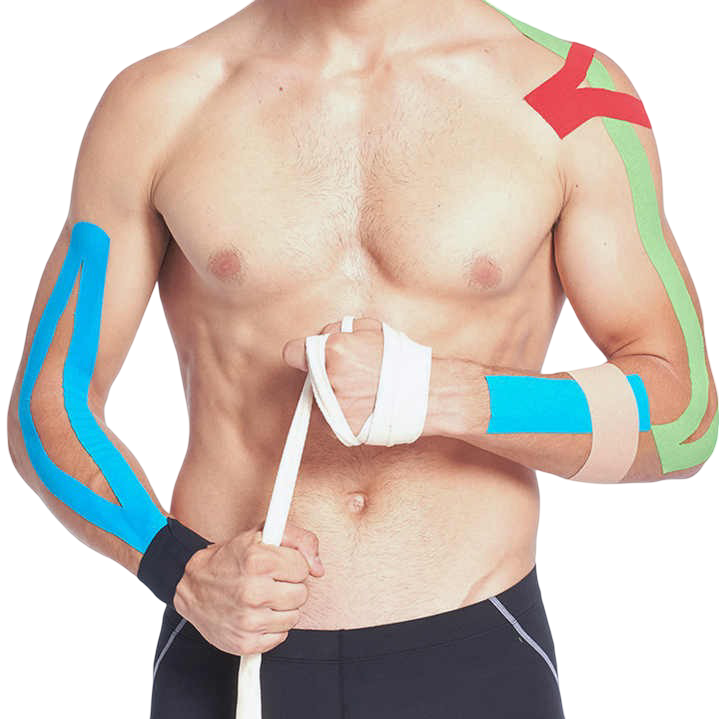 Elastic kinesiology tape for athletic recovery and muscle pain relief