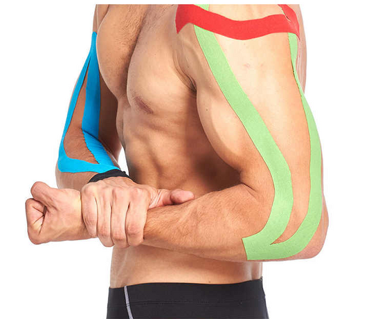 Elastic kinesiology tape for athletic recovery and muscle pain relief