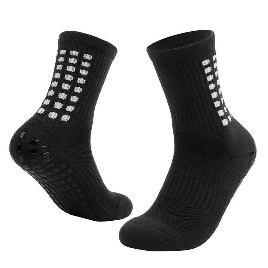 Unisex cotton sports socks with non-slip silicone sole 