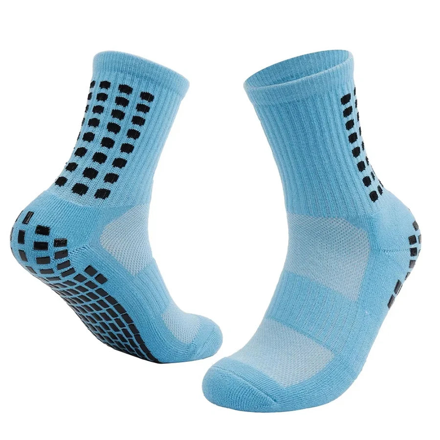 Unisex cotton sports socks with non-slip silicone sole 