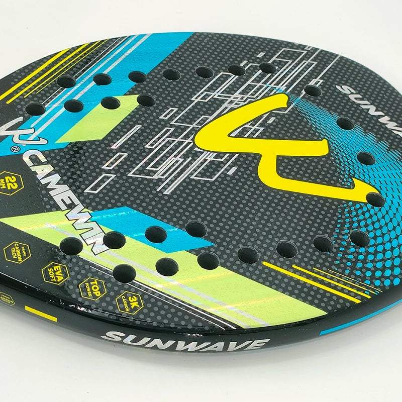 Pala de padel 3K de fibra de carbono con superficie rugosa para deportes al aire libre