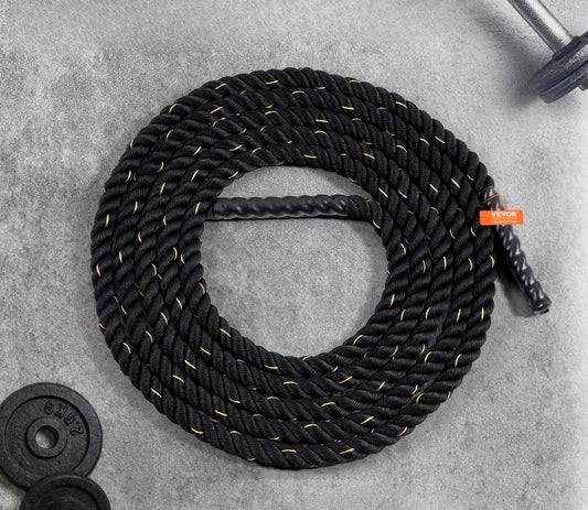 1.5 inch diameter, 9 meter long battle rope fitness training