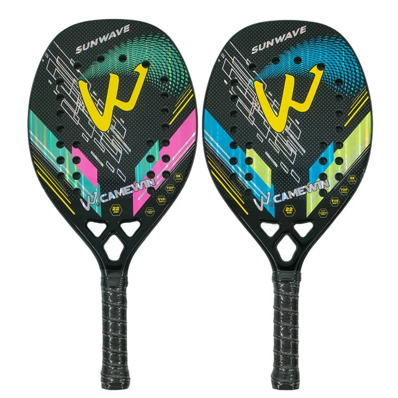 Pala de padel 3K de fibra de carbono con superficie rugosa para deportes al aire libre