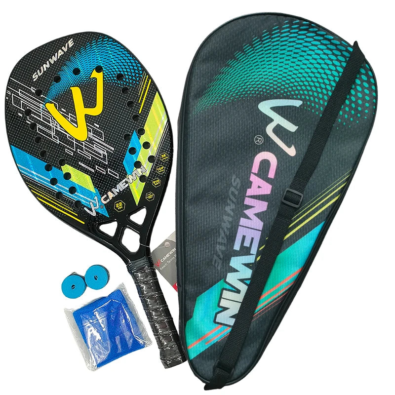 Pala de padel 3K de fibra de carbono con superficie rugosa para deportes al aire libre