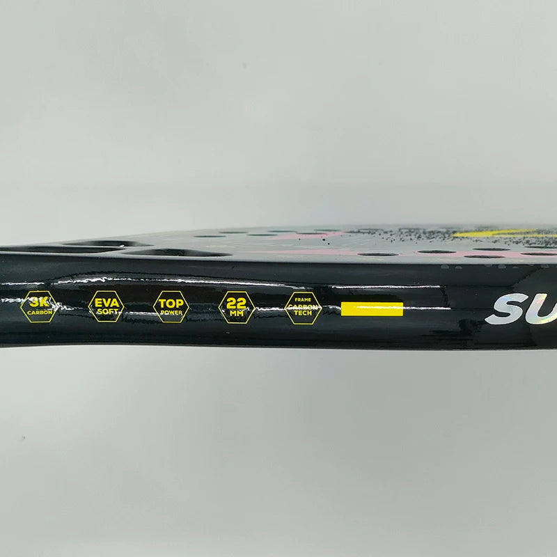 Pala de padel 3K de fibra de carbono con superficie rugosa para deportes al aire libre
