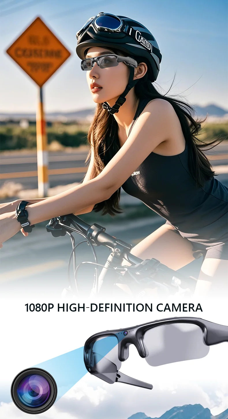Gafas inteligentes con canara de video HD 1080P con aplicación WIFI, para deportes al aire libre