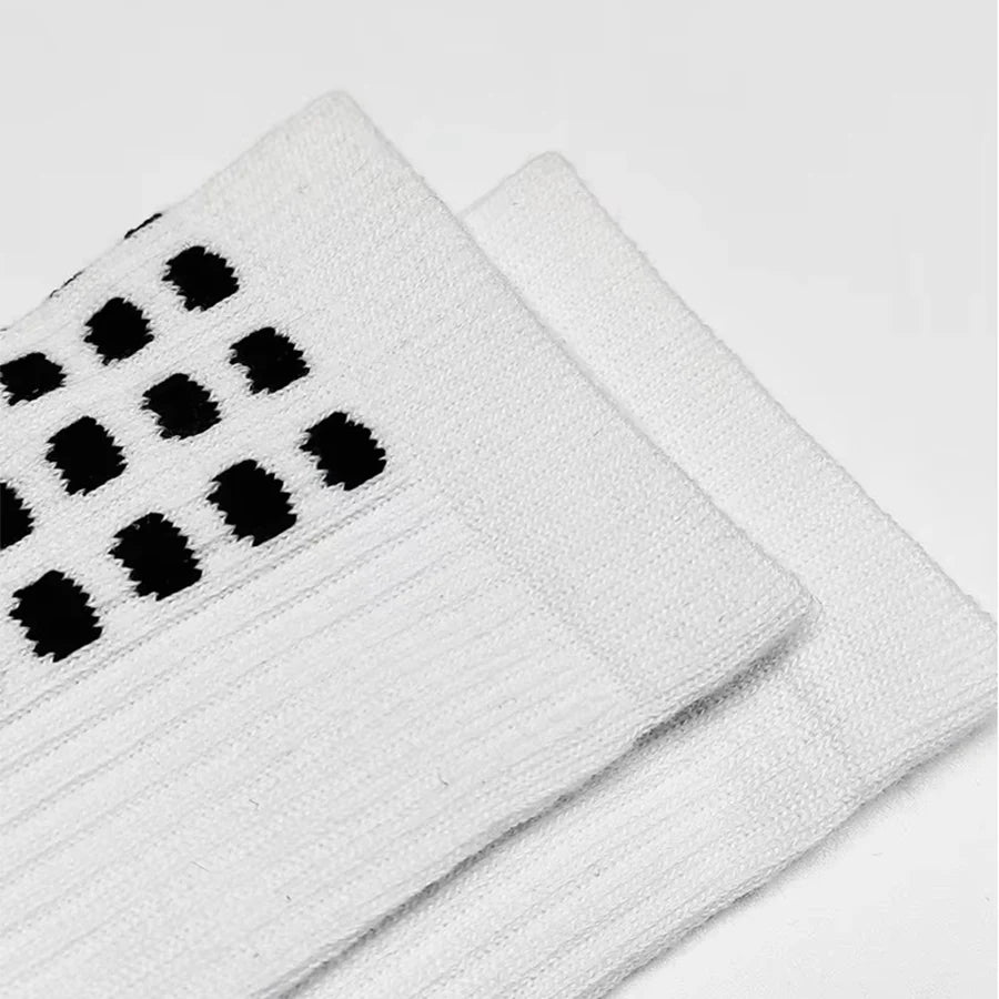 Unisex cotton sports socks with non-slip silicone sole 