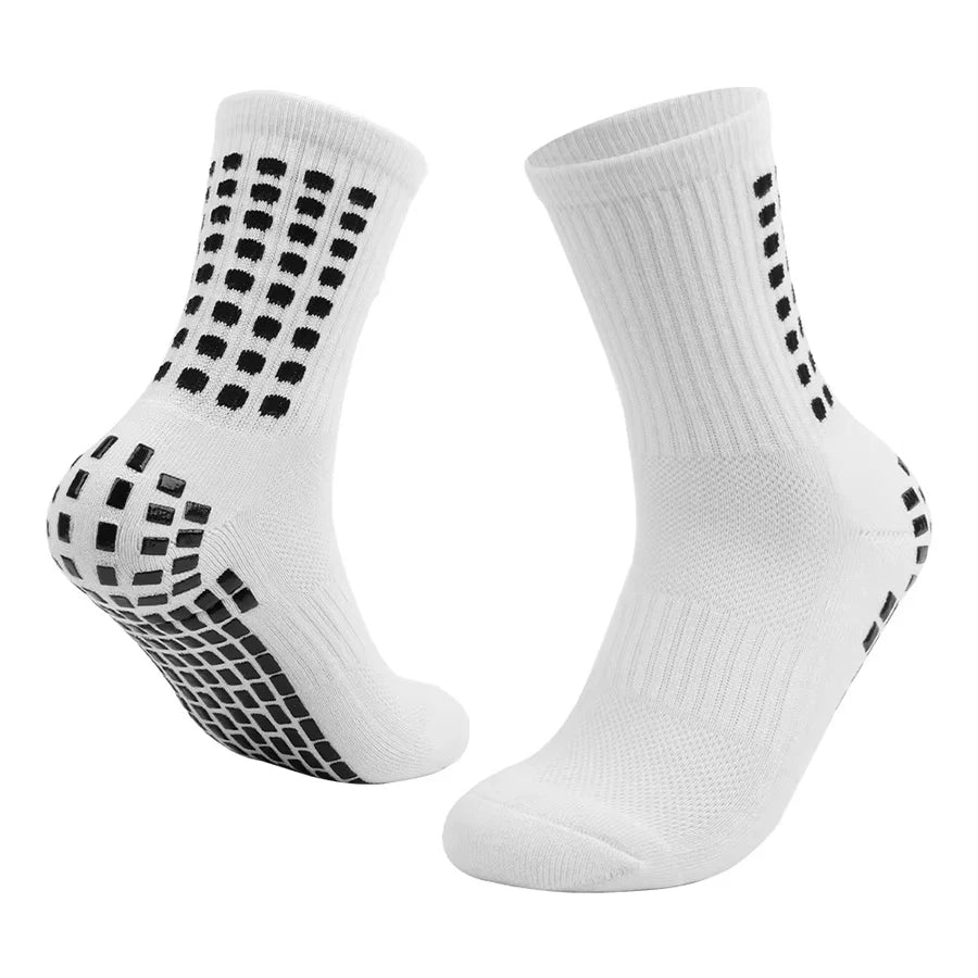 Unisex cotton sports socks with non-slip silicone sole 