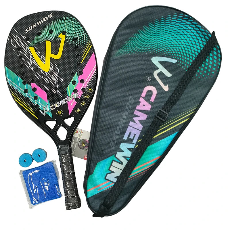 Pala de padel 3K de fibra de carbono con superficie rugosa para deportes al aire libre