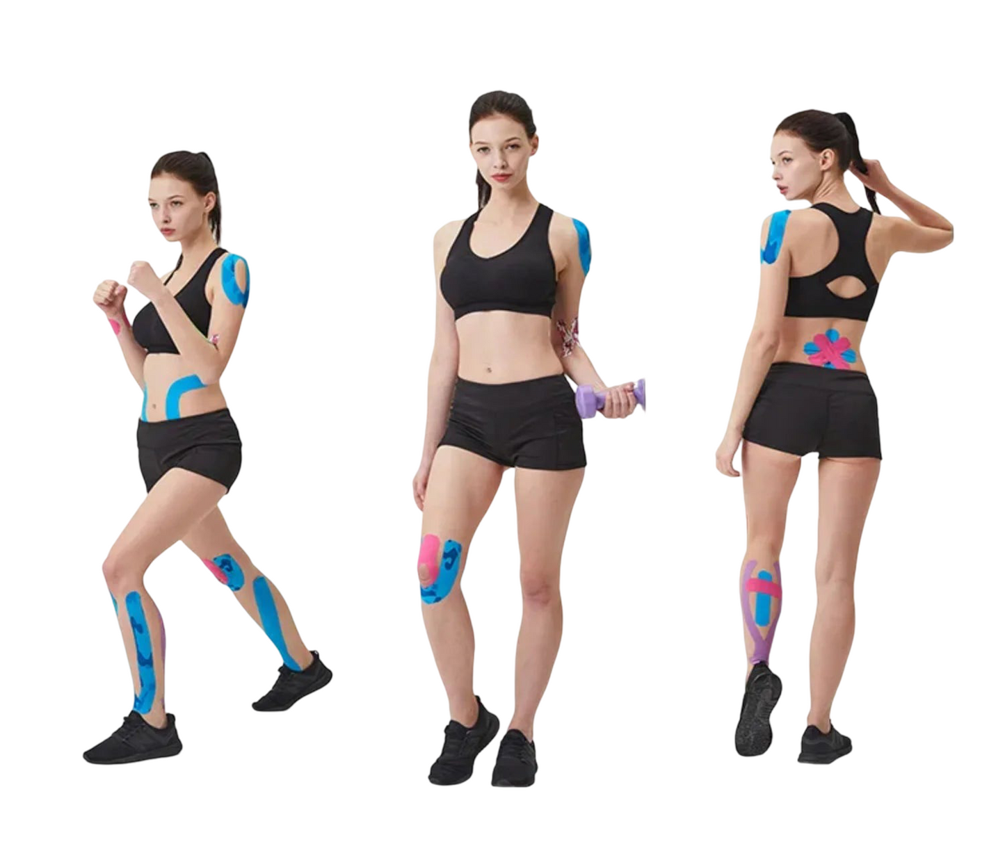 Elastic kinesiology tape for athletic recovery and muscle pain relief