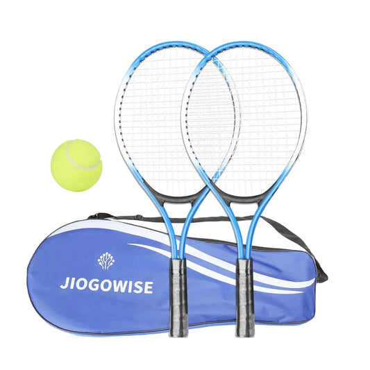 2 raquetas de tenis, bolsa y pelota de juego