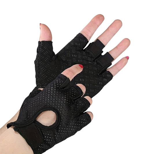 Unisex Breathable Non-Slip Half Finger Cycling Gym Gloves