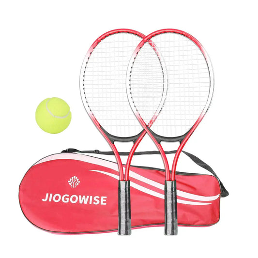 2 raquetas de tenis, bolsa y pelota de juego
