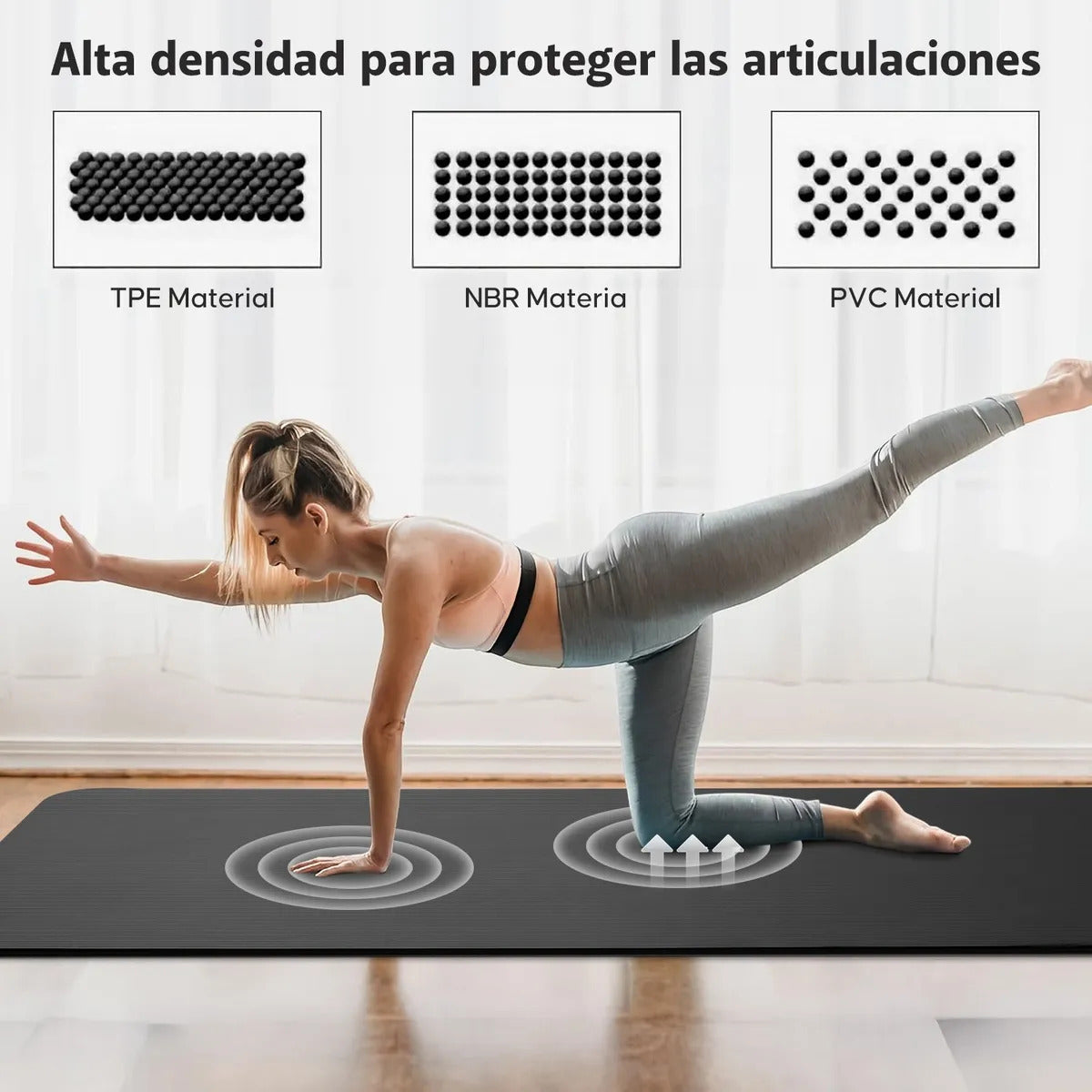 Esterilla de yoga y pilates antideslizante tapete de 10 mm