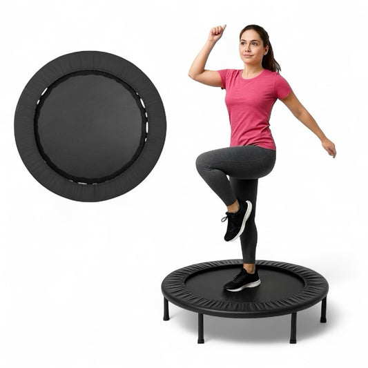 Trampolín de ejercicio compacto y ligero para uso doméstico con 24 resortes