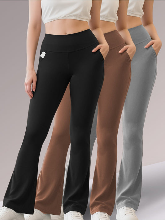 Leggings de cintura alta de 3 piezas para mujer