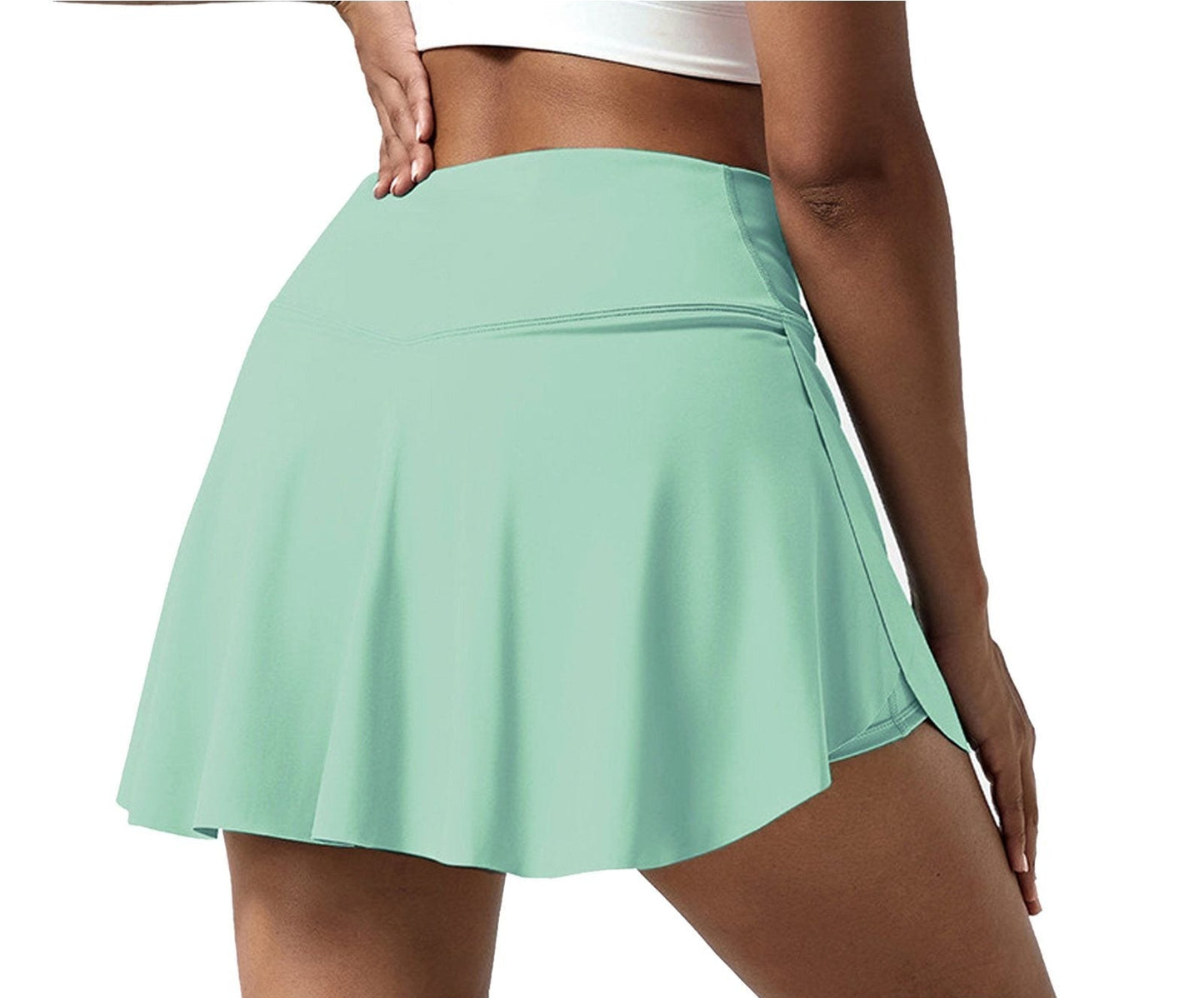 High-waisted sports skirt with pockets