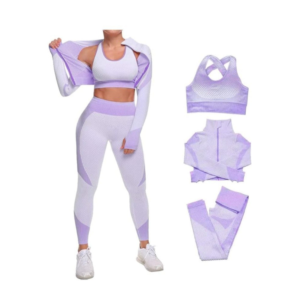 3-piece sports set for women, (Leggings, Sports bra and Sweatshirt)