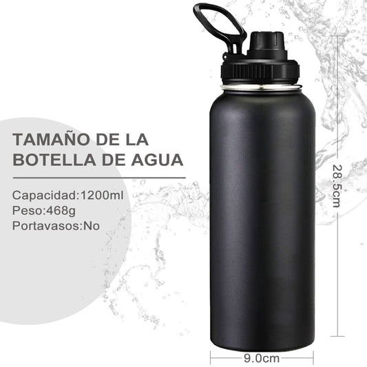 Botella de agua de acero inoxidable a prueba de fugas de 1,200 ml.