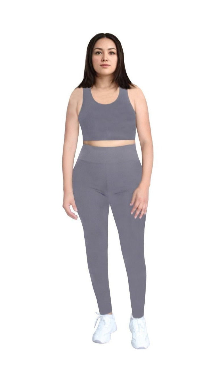 Conjunto deportivo 3 en 1 para mujer: top, leggings y shorts