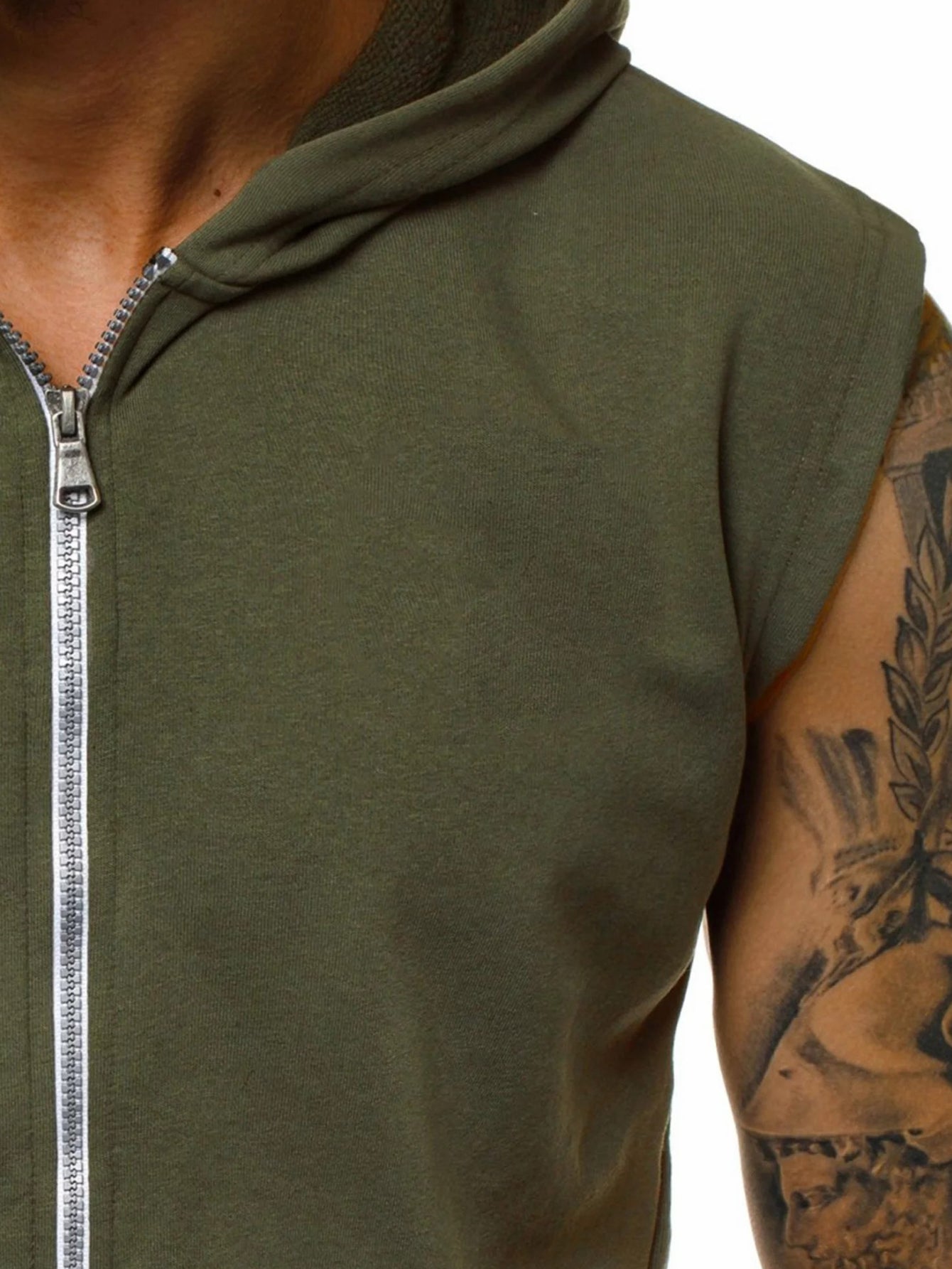 Sudadera con capucha sin mangas para hombre