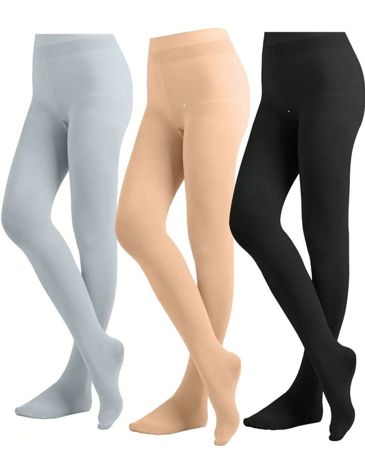 3 Leggins de cintura alta en colores sólidos para mujer