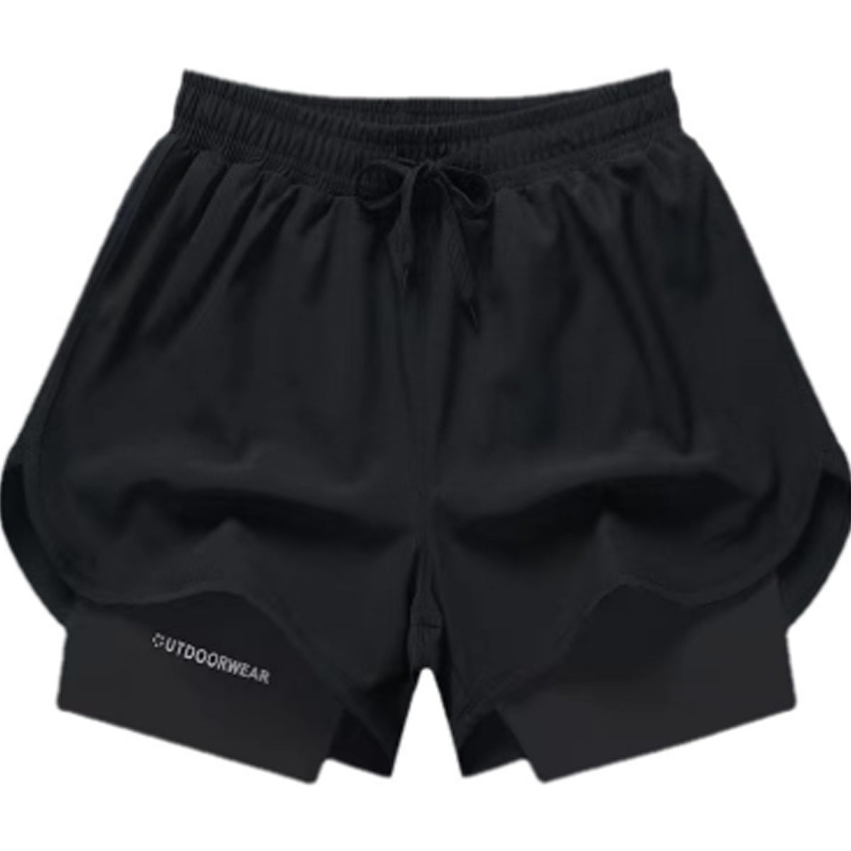 Shorts deportivos 2 en 1 de doble capa para hombre
