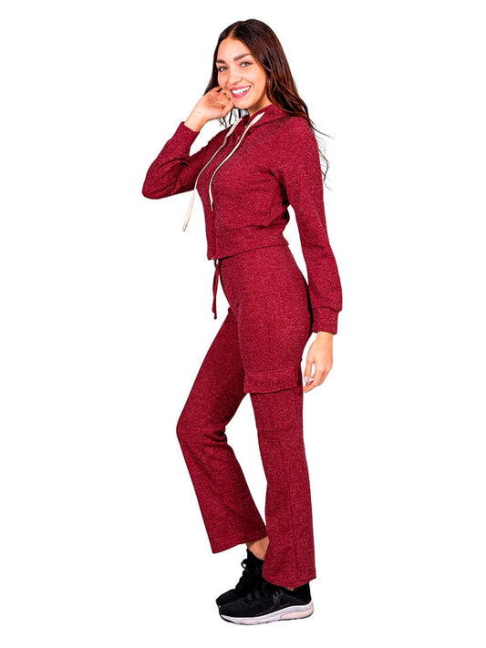 Conjunto de 2 piezas de pantalón y sudadera ultra cómodos para mujer