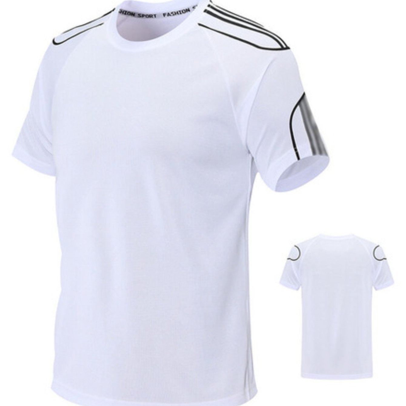 Conjunto de camiseta de manga corta para hombre, secado rápido, poliéster y cuello redondo